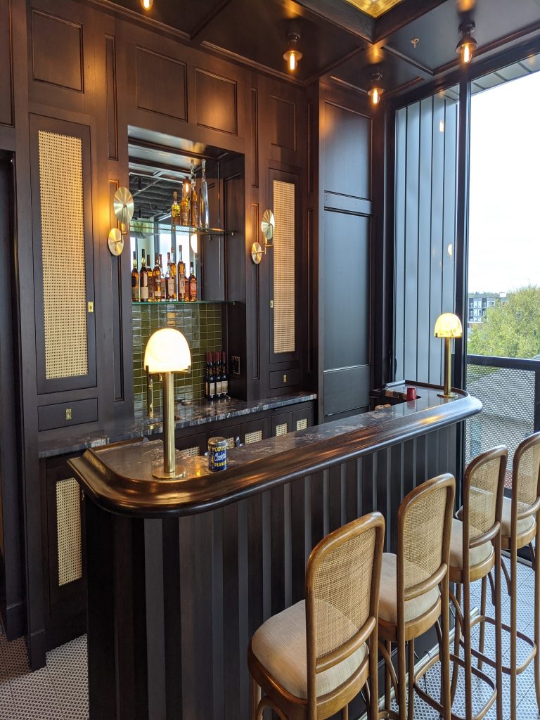 custom commercial bar counter installation