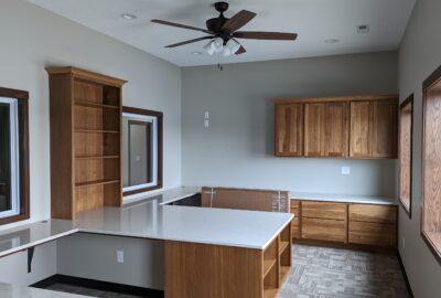 Custom office reception desks built in iowa